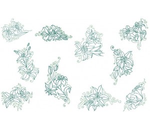 Stickserie - Lilien Lineart